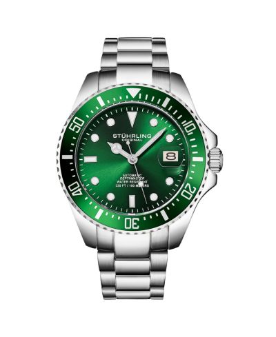 Мужские часы Stuhrling Japanese Seiko NH35 Automatic Self Wind Diver Stainless Steel Bracelet