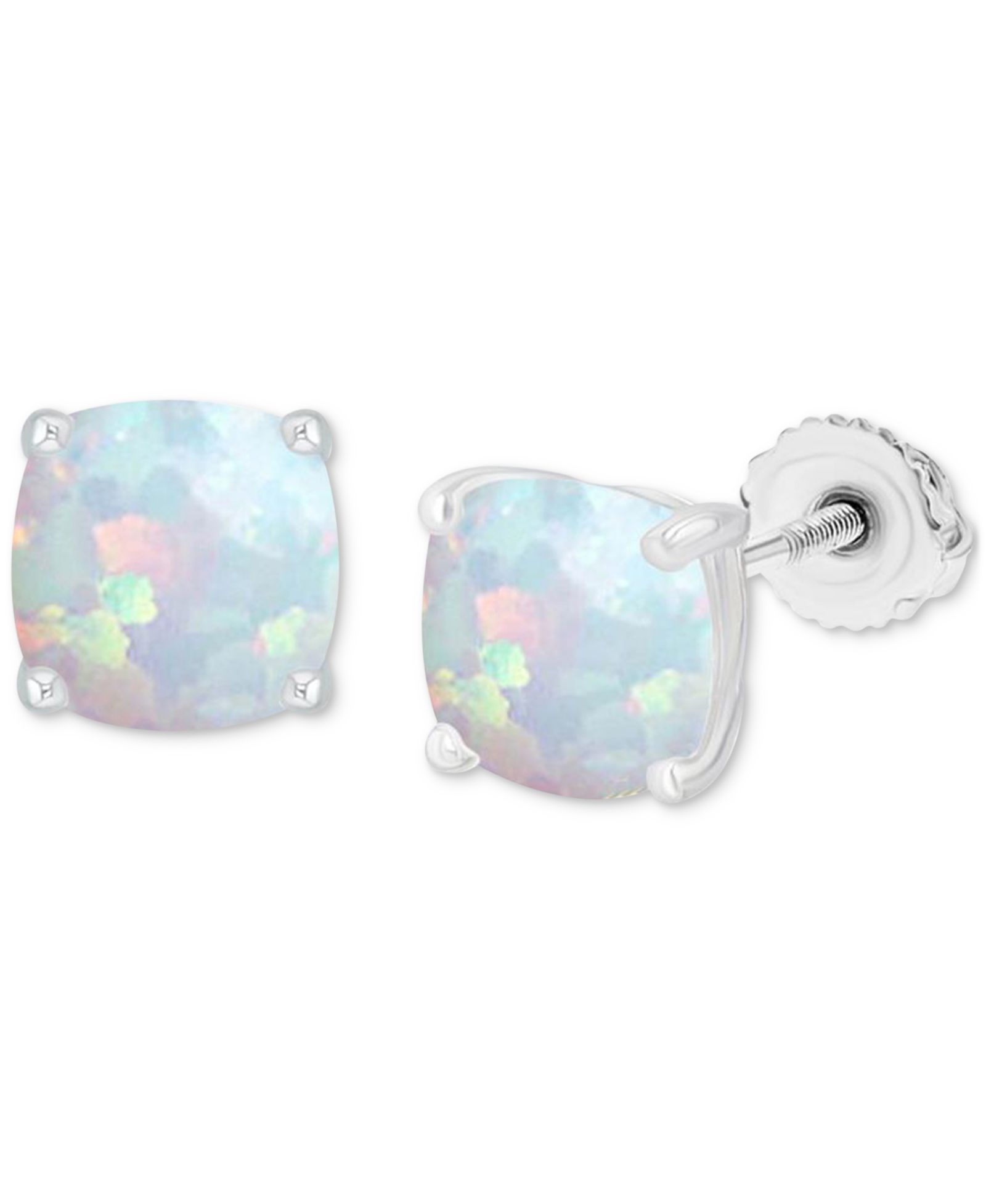 Lab-Grown Opal Screw Back Stud Earrings (3/4 ct. t.w.) in Sterling Silver