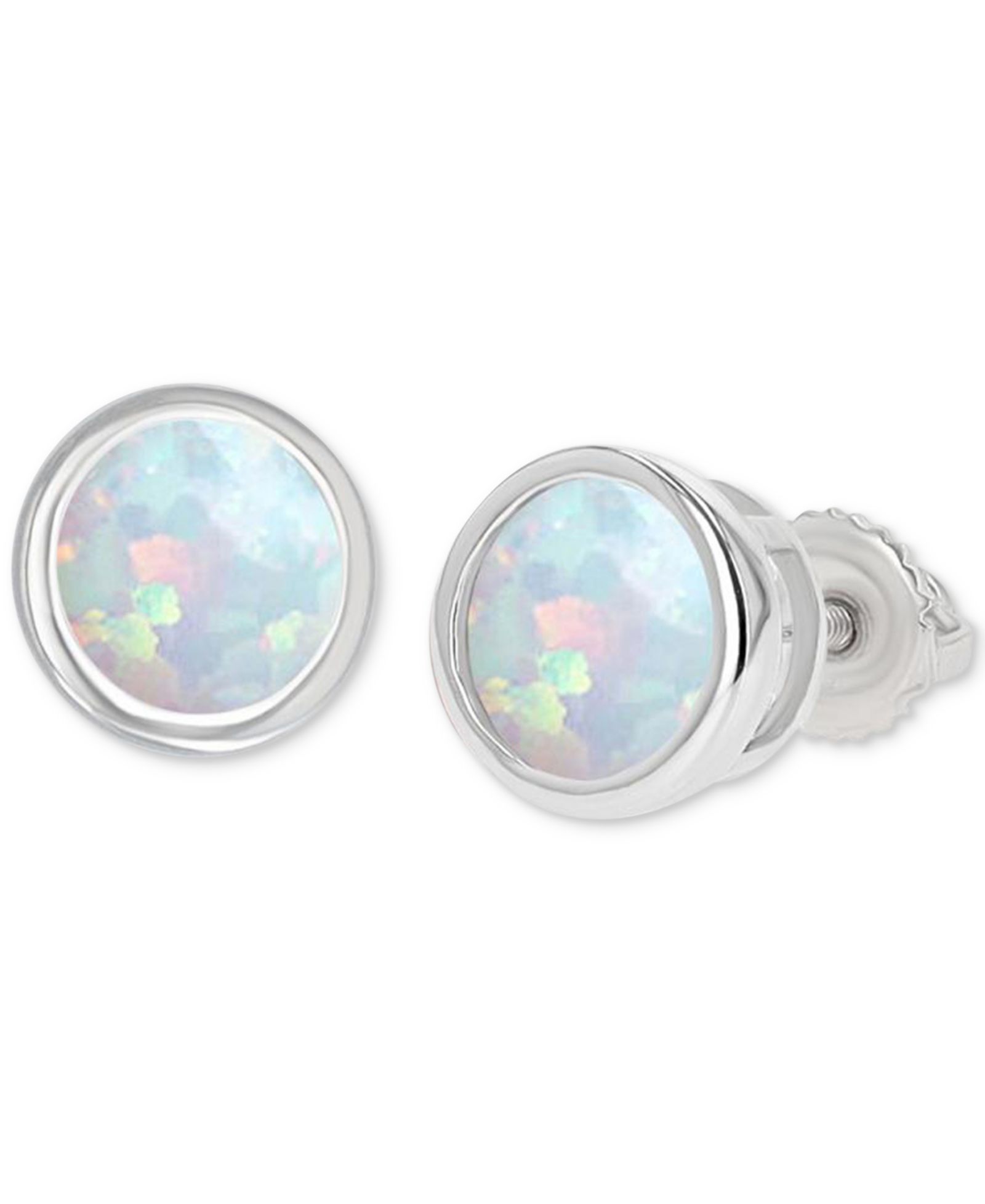 Lab-Grown Opal Bezel-Set Solitaire Stud Earrings (1/3 ct. t.w.)