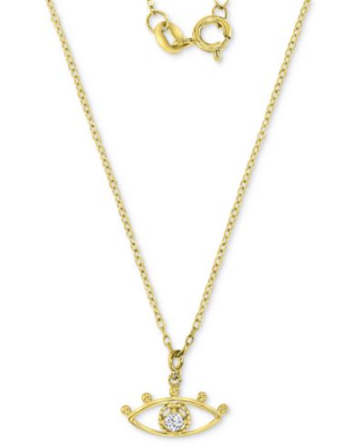 Подвеска-кулон Cubic Zirconia Openwork Evil Eye в золоте 14k Gold-Plated Sterling Silver