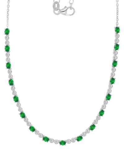 Macy's ожерелье Tennis с овальными и круглыми камнями CZ, 18" + 2" extender