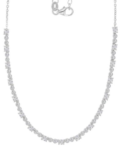 Macy's ожерелье Tennis с овальными и круглыми камнями CZ, 18" + 2" extender