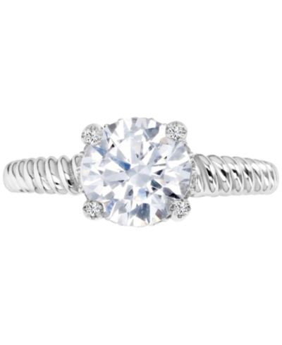 Cubic Zirconia Solitaire Twist-Style Engagement Ring