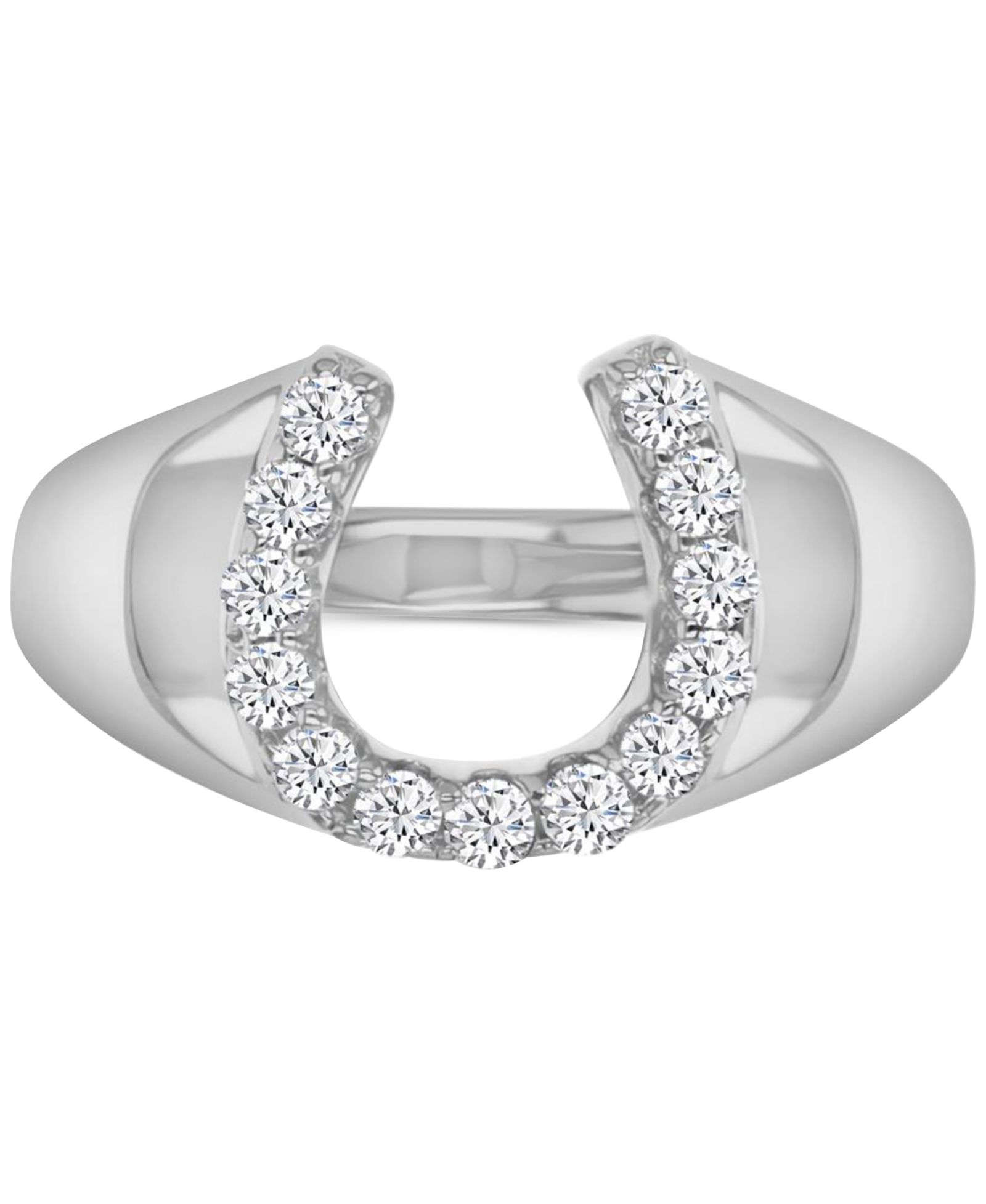 Кольцо с фианитом Polished Lucky Horseshoe Statement