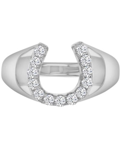 Кольцо с фианитом Polished Lucky Horseshoe Statement