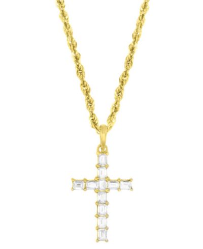 Macy's кулон в виде креста из 10k Gold с цирконием 18"