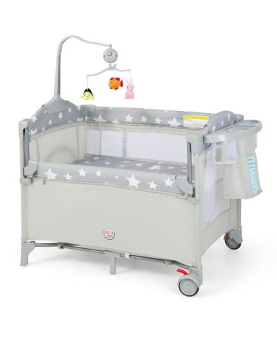 Slickblue Portable Baby Bassinet with Diaper Changer, Bedside Sleeper and Changing Station