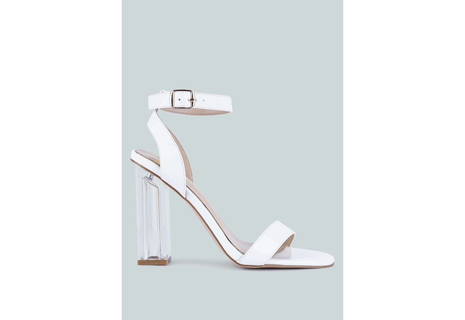 London Rag Womens Poloma Clear Block Heel Party Sandals
