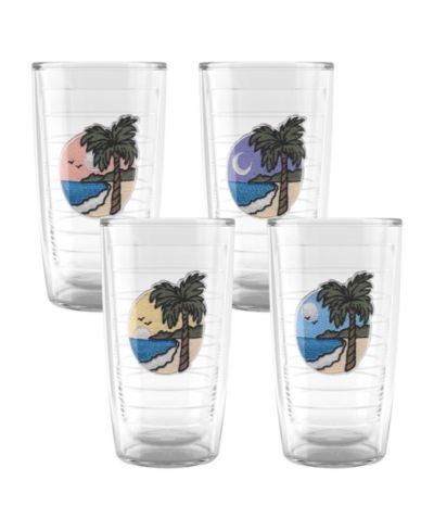 Термокружка Tervis A Day In The Tropics с двойными стенками, 16oz, 4 шт. в упаковке