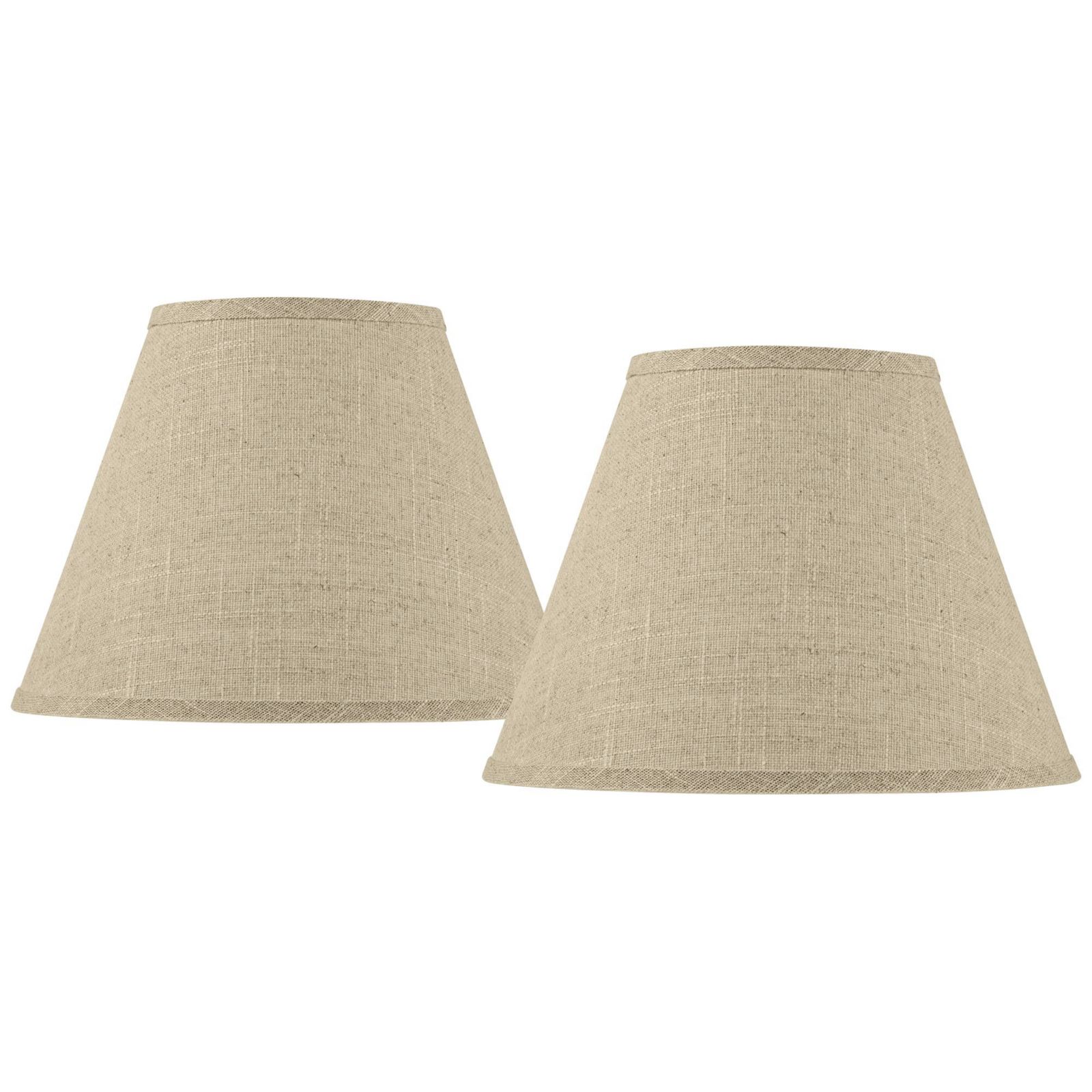 Абажур Springcrest Set of 2 Empire Lamp Shades Fine Burlap Small 6" Top x 12" Bottom x 9" Slant Spider Replacement Harp and Finial Fitting