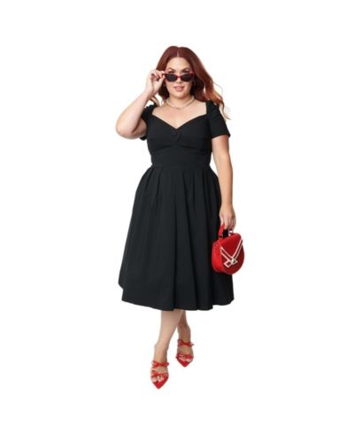 Платье Unique Vintage Plus Size с коротким рукавом и вырезом sweetheart