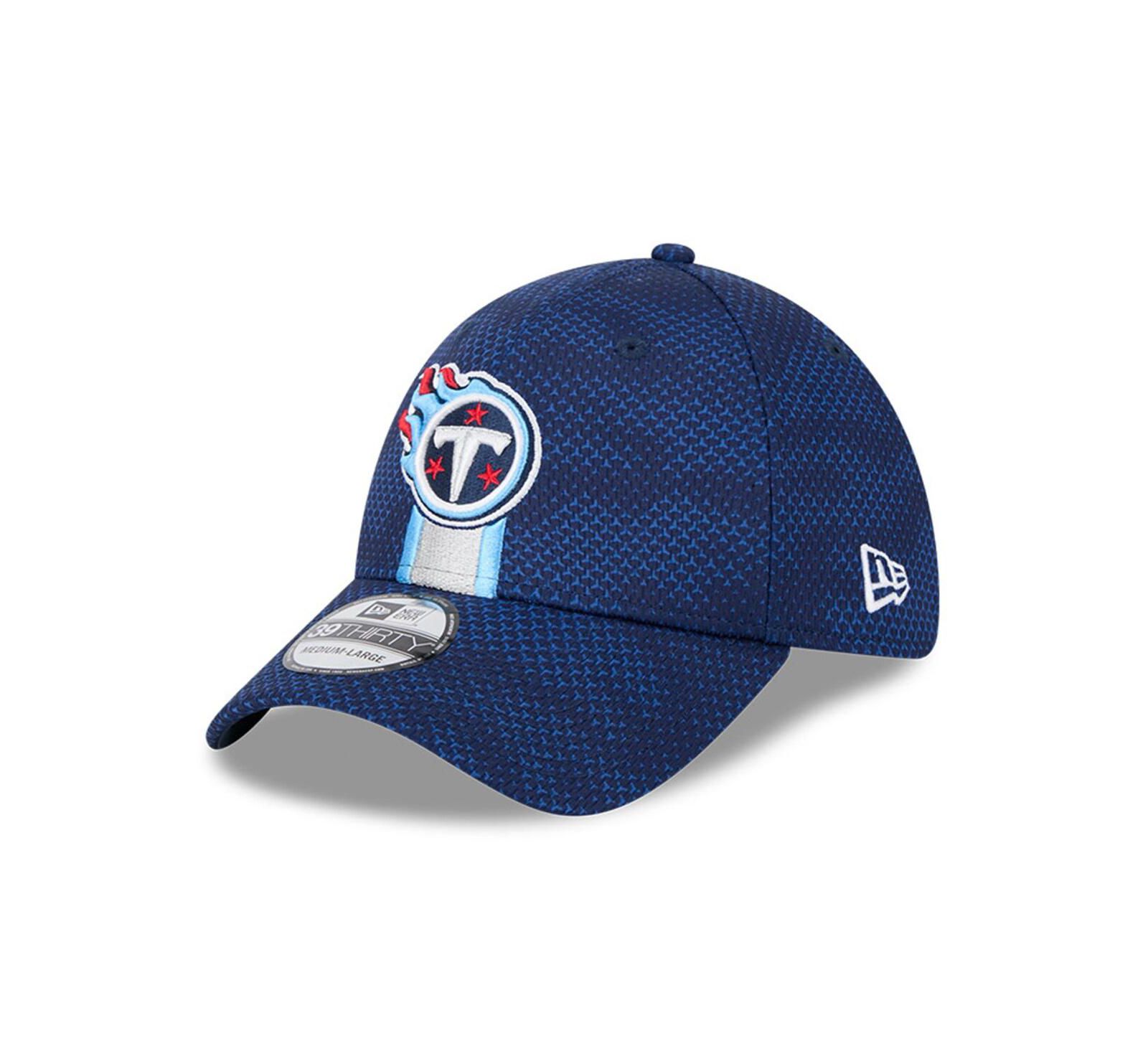 Мужская кепка New Era Navy Tennessee Titans 2024 Sideline 39THIRTY Flex
