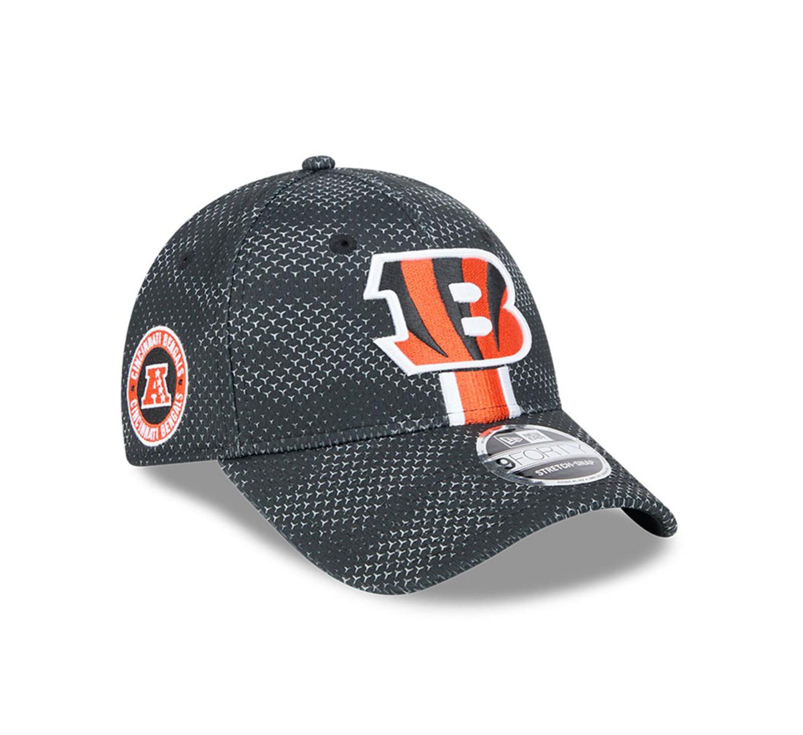 Мужская кепка New Era Cincinnati Bengals 2024 Sideline 9FORTY Stretch-Snap, черная
