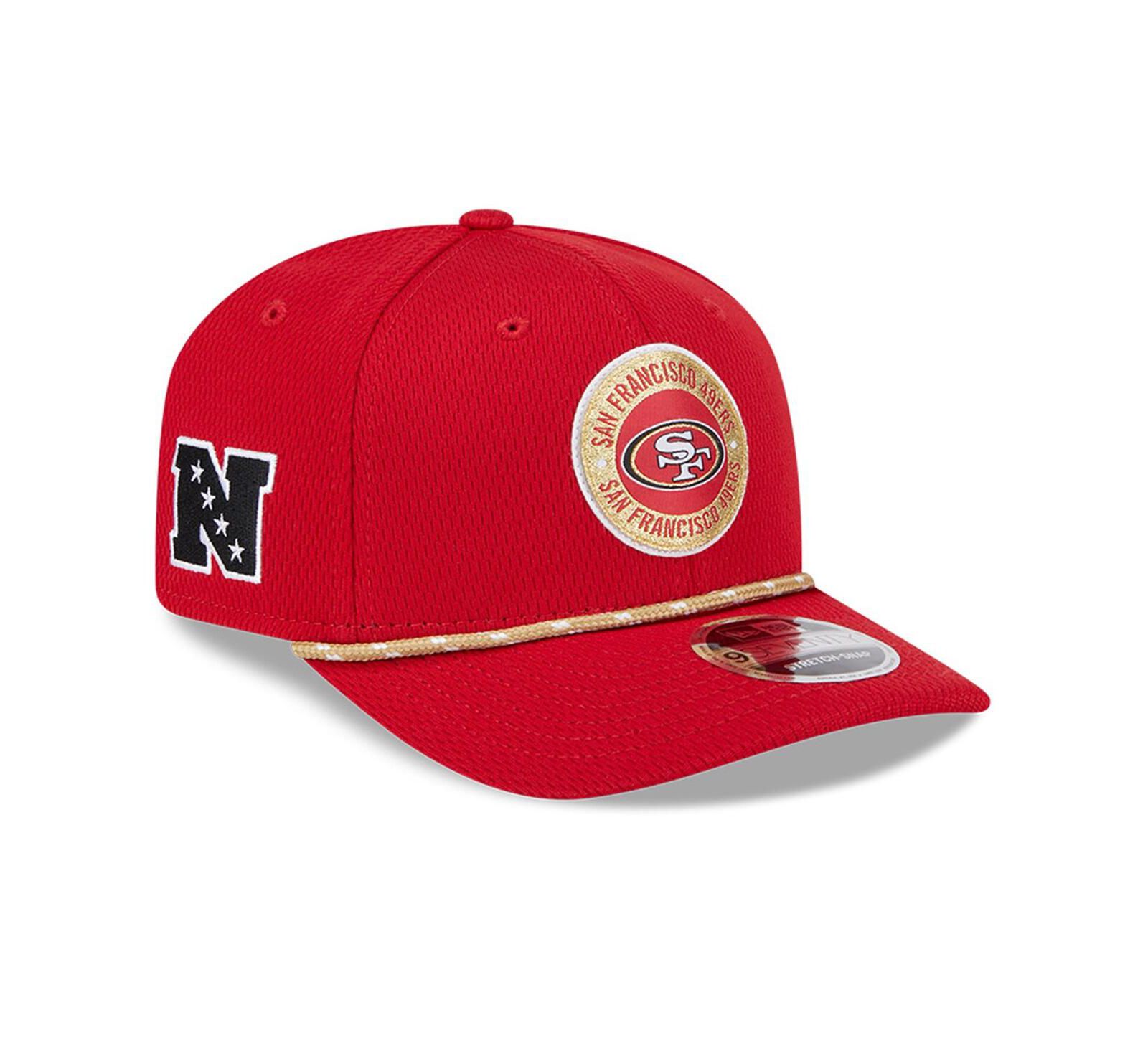 Мужская кепка New Era San Francisco 49ers 2024 Sideline 9SEVENTY Stretch-Snap Scarlet