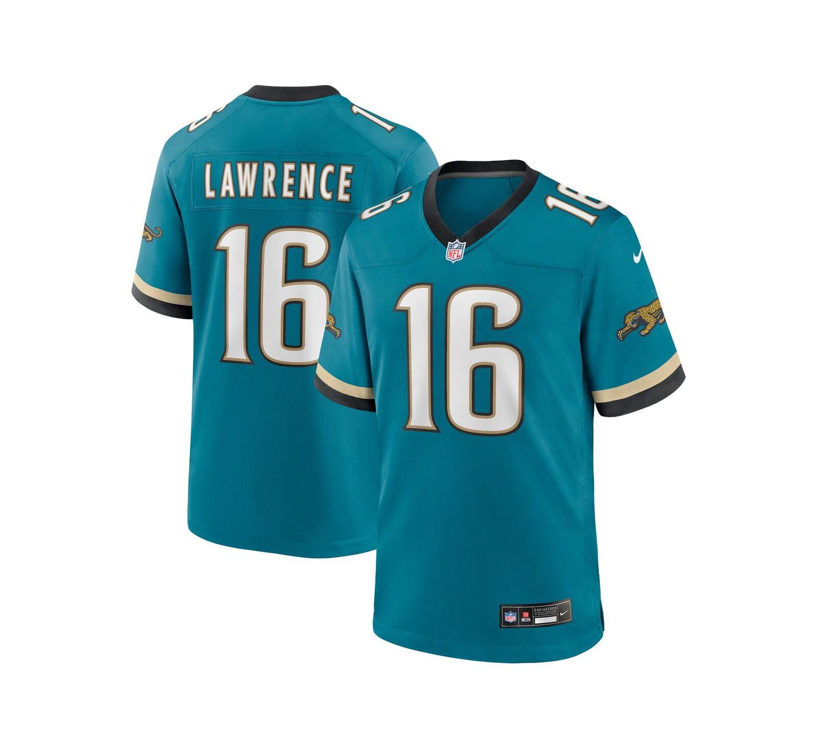 Игровая джерси Nike Men's Trevor Lawrence Teal Jacksonville Jaguars Prowler Throwback