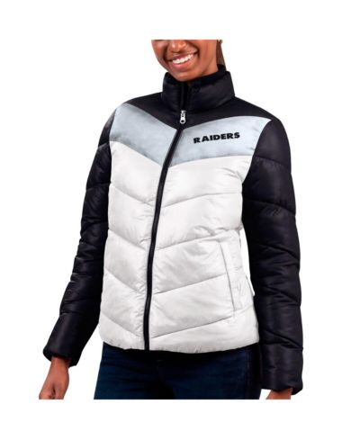 Women's G-III 4Her by Carl Banks White, Black Las Vegas Raiders New Star Quilted Full-Zip Jacket
