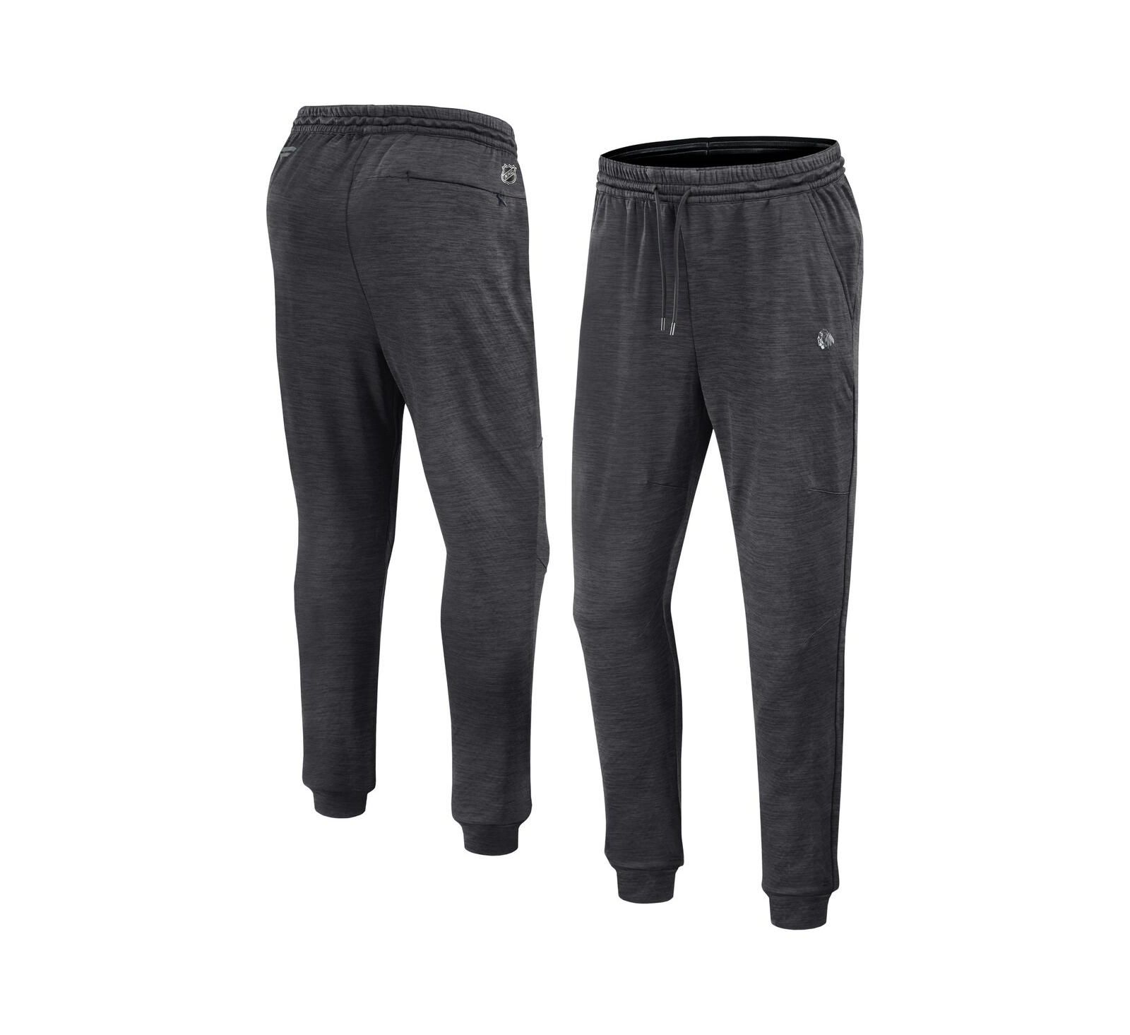 Men's Fanatics Heather Charcoal Chicago Blackhawks Authentic Pro Fleece Sweatpants