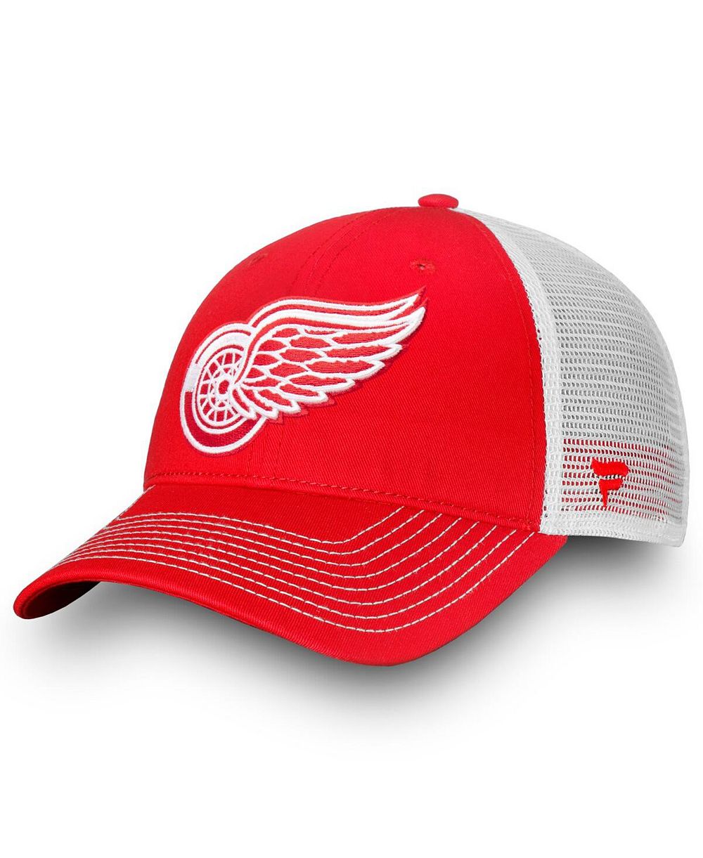 Мужская кепка Fanatics Detroit Red Wings Red, White Slouch Core Primary Trucker Snapback