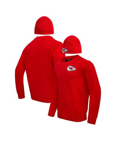 Pro Standard Мужской подарочный набор: красный джемпер с круглым вырезом Pro Standard Red Kansas City Chiefs и вязаная шапка