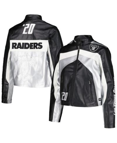 Женская кожаная куртка The Wild Collective Las Vegas Raiders с молнией