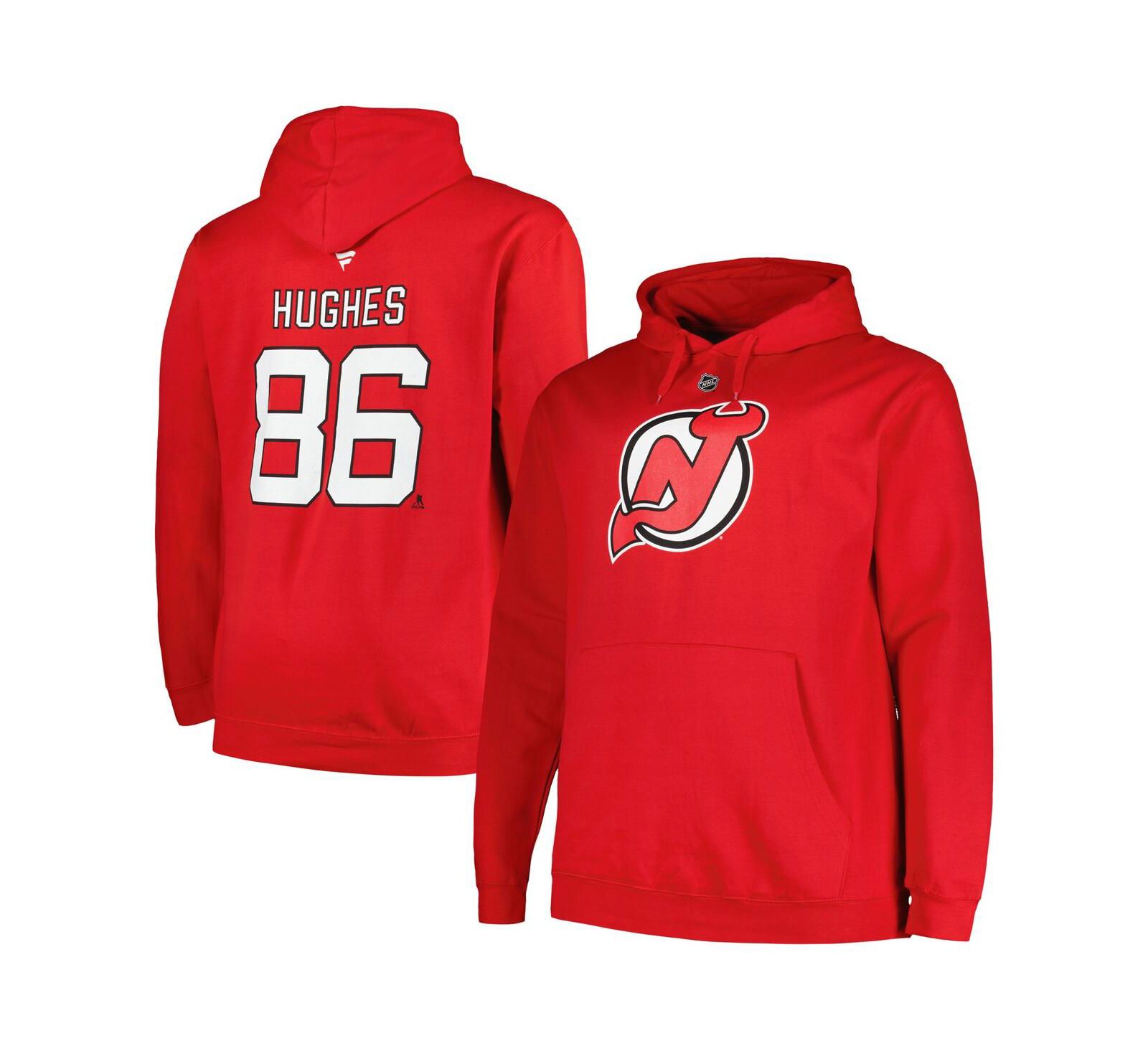 Profile Мужское худи Jack Hughes Red New Jersey Devils