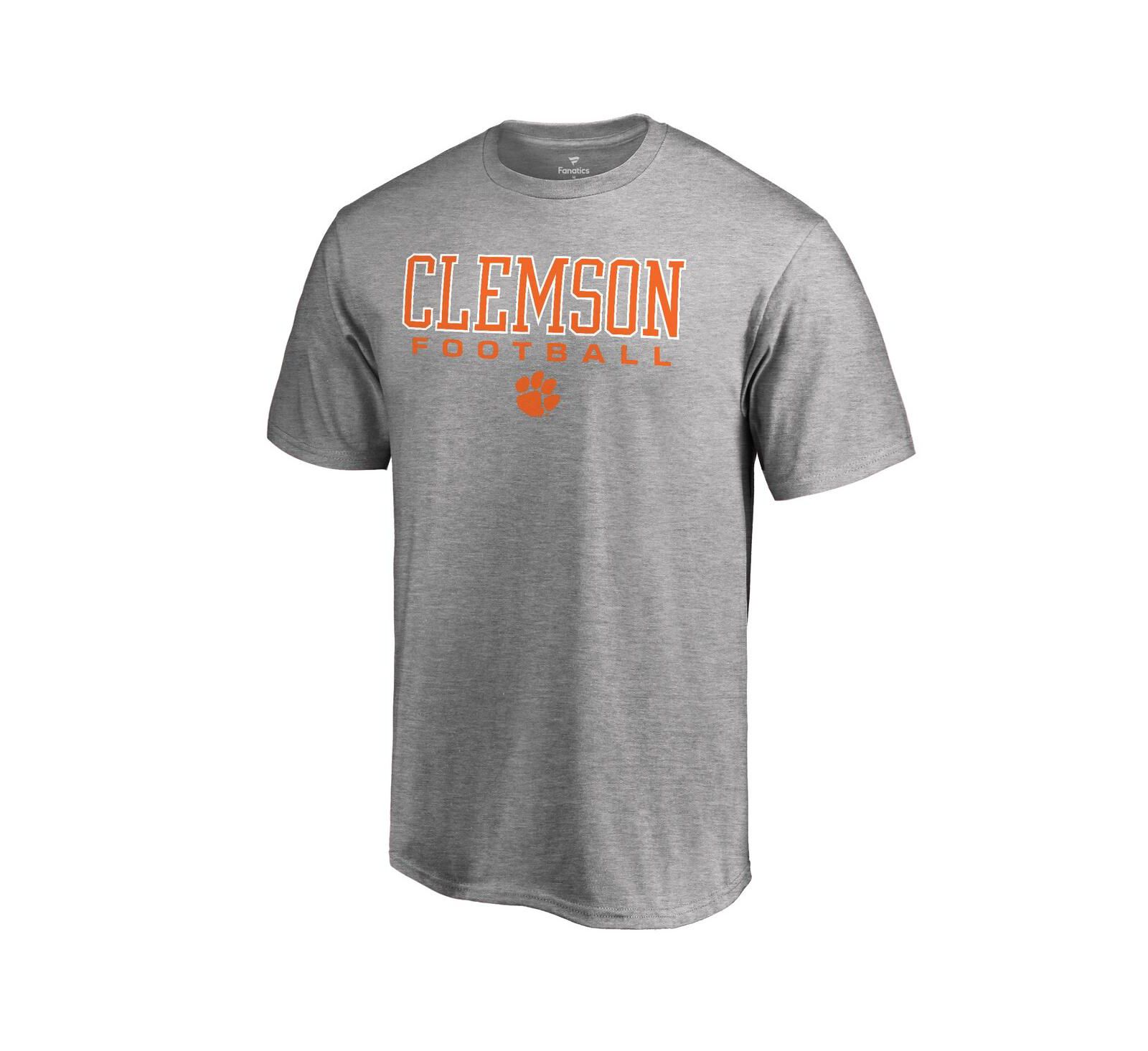 Мужская футболка Fanatics Clemson Tigers True Sport Football Heathered Gray