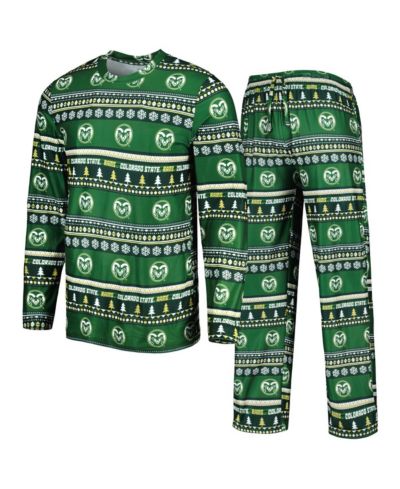 Мужской комплект для сна Concepts Sport Green Colorado State Rams Swivel Long Sleeve T-shirt и брюки