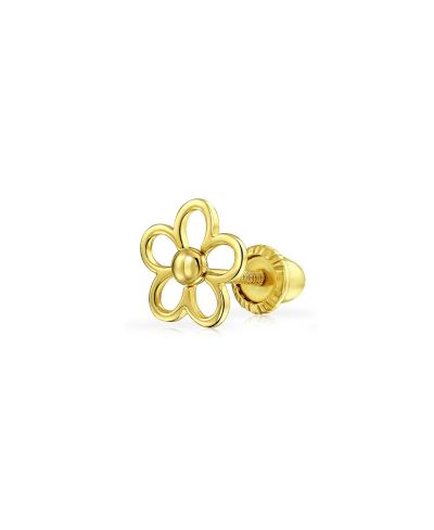 Bling Jewelry Petite Sunflower Helix Stud Earring In 14K Yellow Gold Screwback