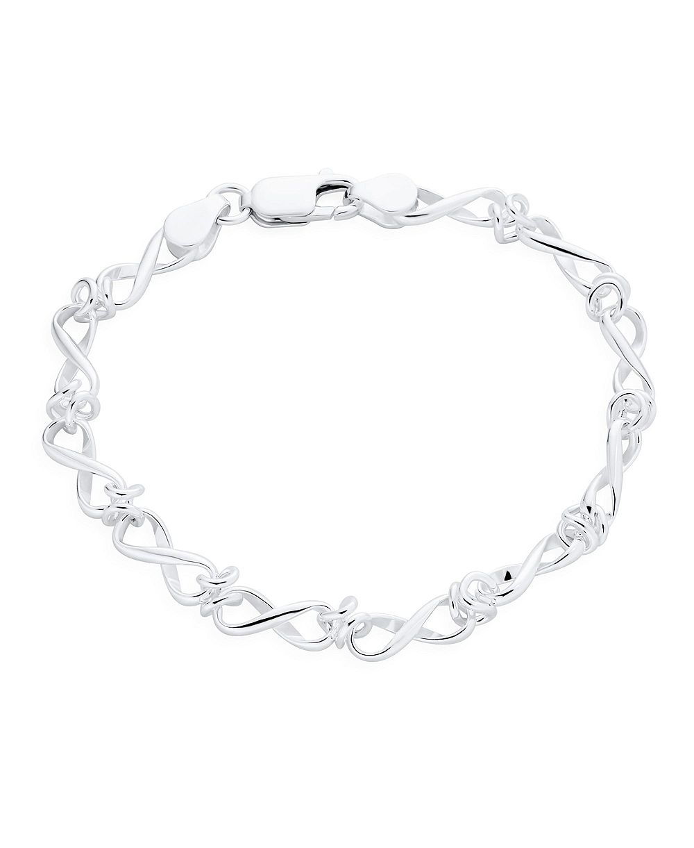 Браслет Bling Jewelry Infinity Chain Link из стерлингового серебра