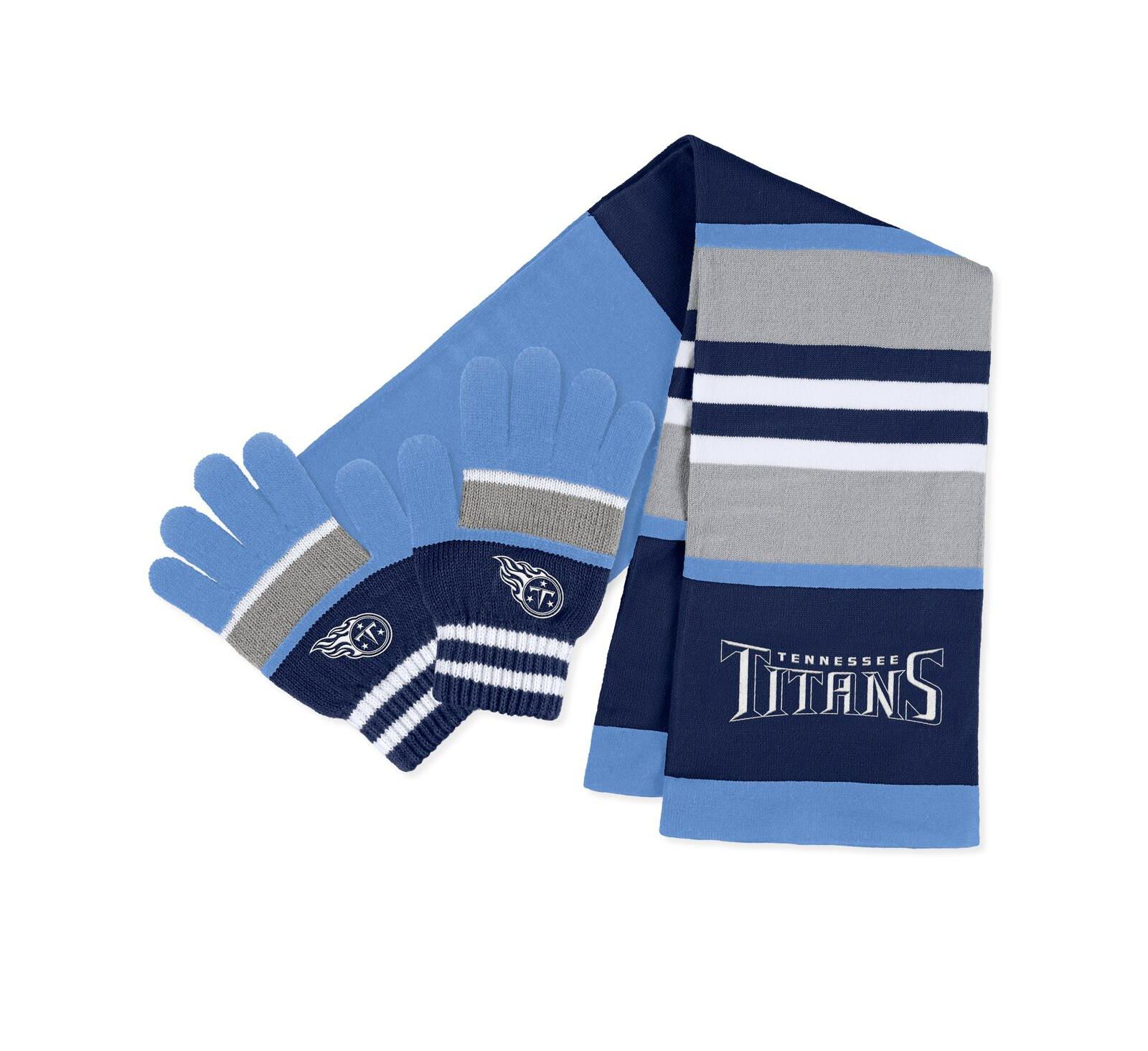 Women's WEAR by Erin Andrews Tennessee Titans Stripe Glove and Scarf Set