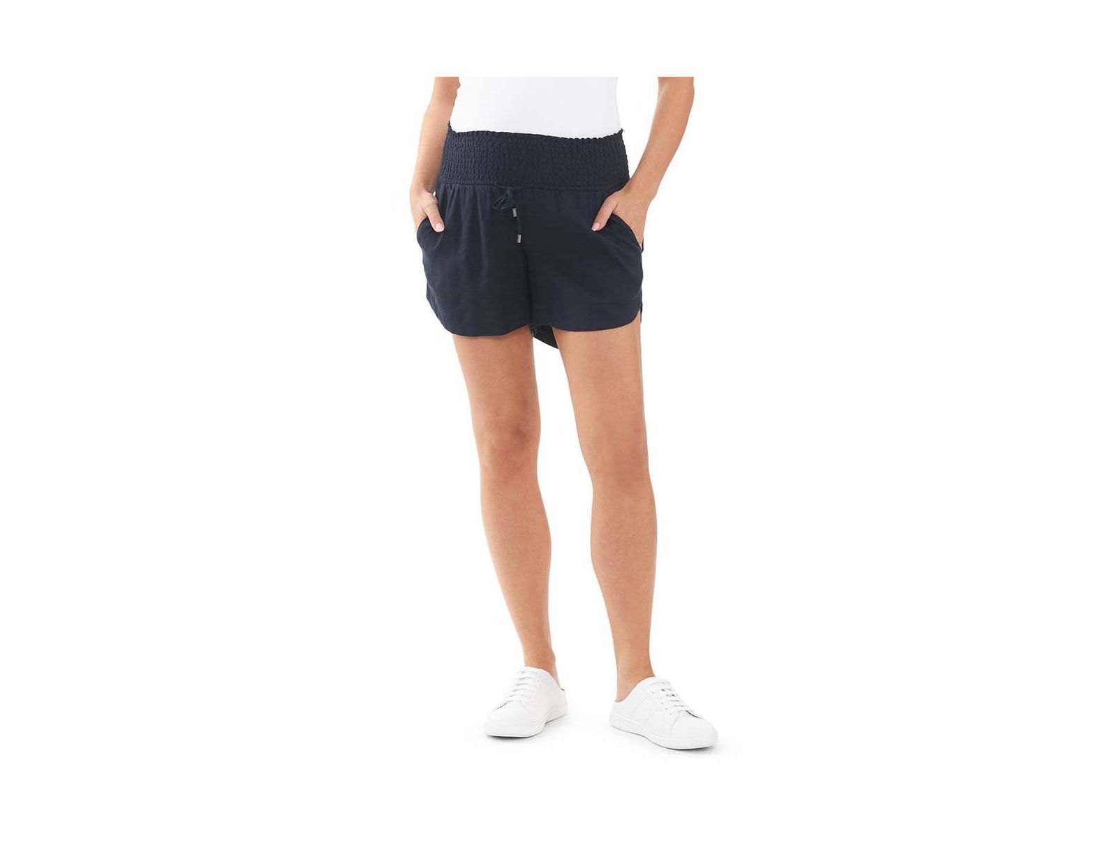 Ripe Maternity Indi Shirred Linen Short Navy