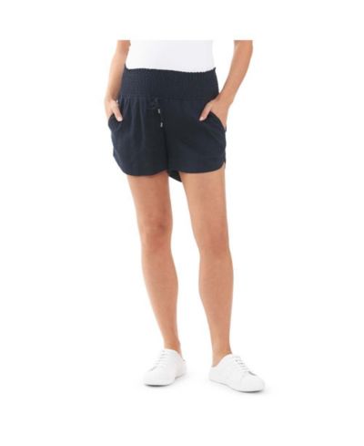 Ripe Maternity Indi Shirred Linen Short Navy