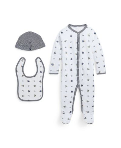 Polo Ralph Lauren Baby Boys Polo Bear Cotton 3 Piece Gift Set