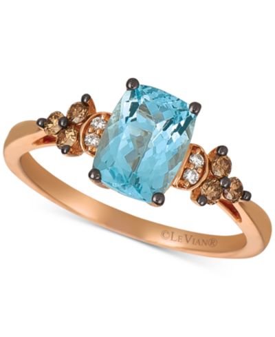 Le Vian® Кольцо Aquamarine & Diamond в 14k Rose Gold