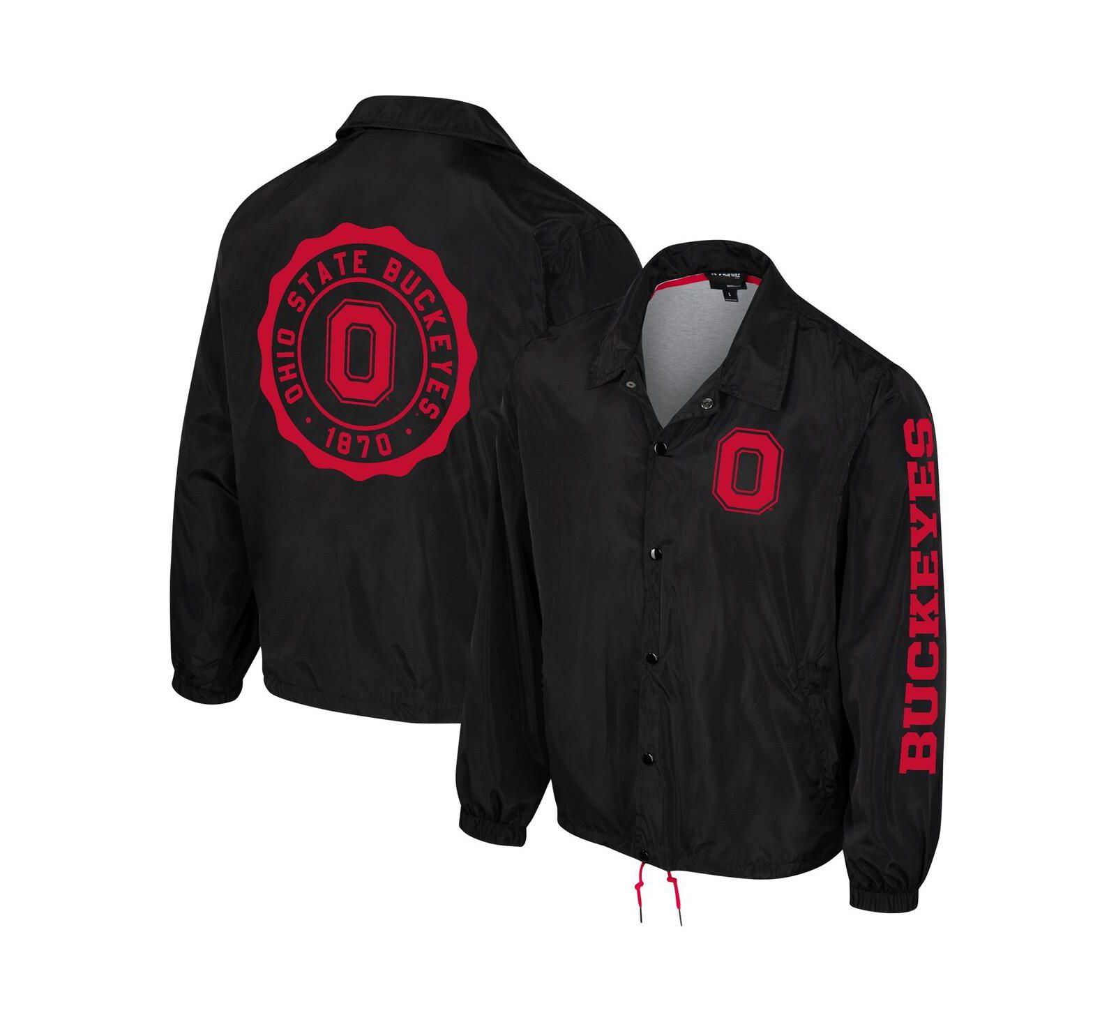 Men's and Women's The Wild Collective Black Ohio State Buckeyes Coaches Full-Snap Jacket