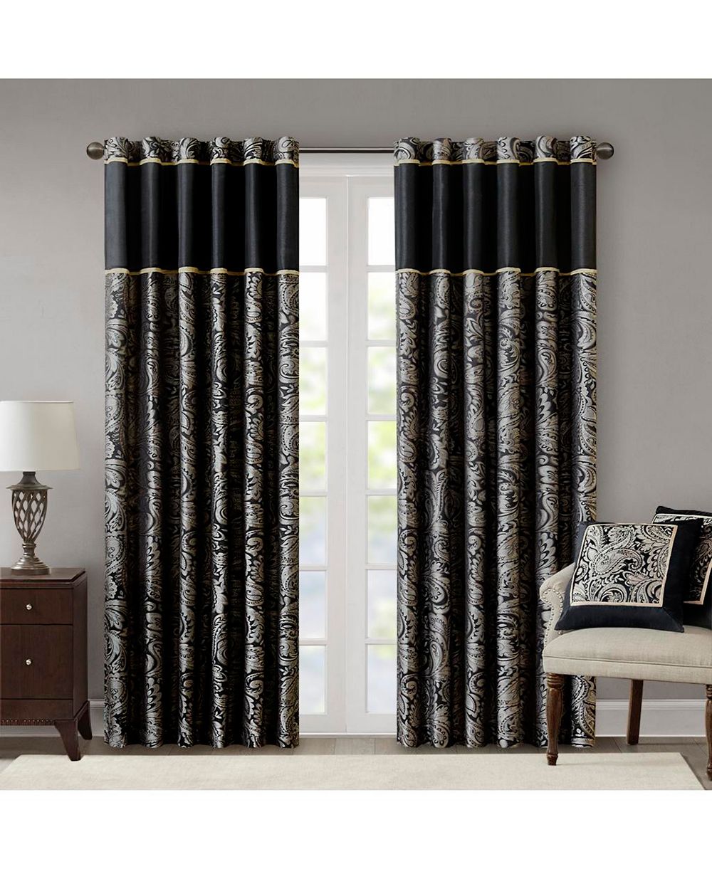 Шторы Madison Park Aubrey Jacquard Room Darkening, 2 панели, 95-inch length