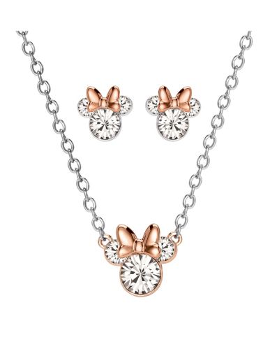 Комплект из ожерелья и сережек-гвоздиков Disney Crystal Minnie Mouse