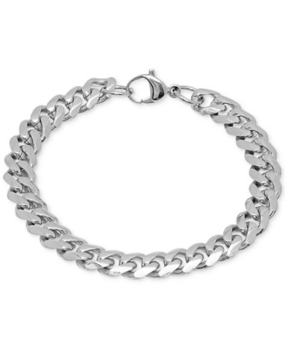STEELTIME Мужской набор из ожерелья и браслета со звеньями, серебристый цвет
