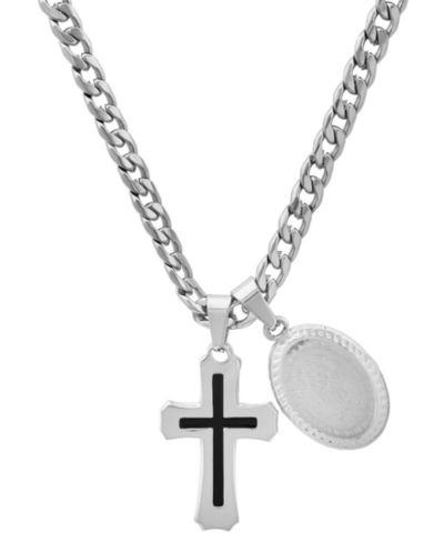 Подвеска-кулон STEELTIME Men's Cross & Guadalupe Oval, 24"