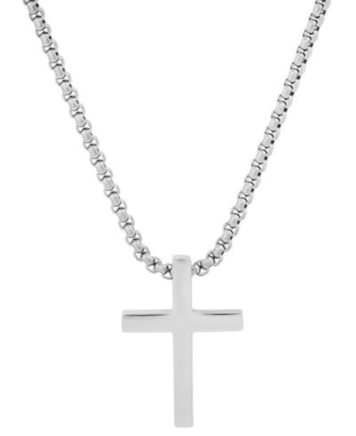 Мужское ожерелье-подвеска STEELTIME Polished Cross, 24"