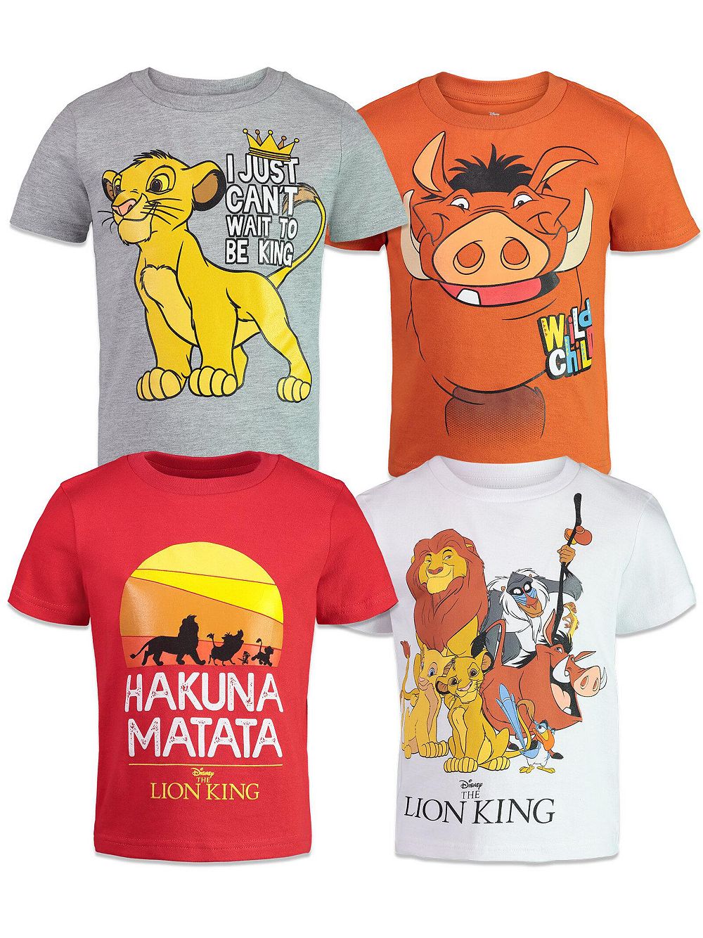 Lion King Toddler Boys (2T-7) 4 Pack Graphic T-Shirts