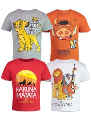 Футболки Disney The Lion King для мальчиков с принтом, набор из 4 штук, Симба, Пумба, Нала, для малышей и детей