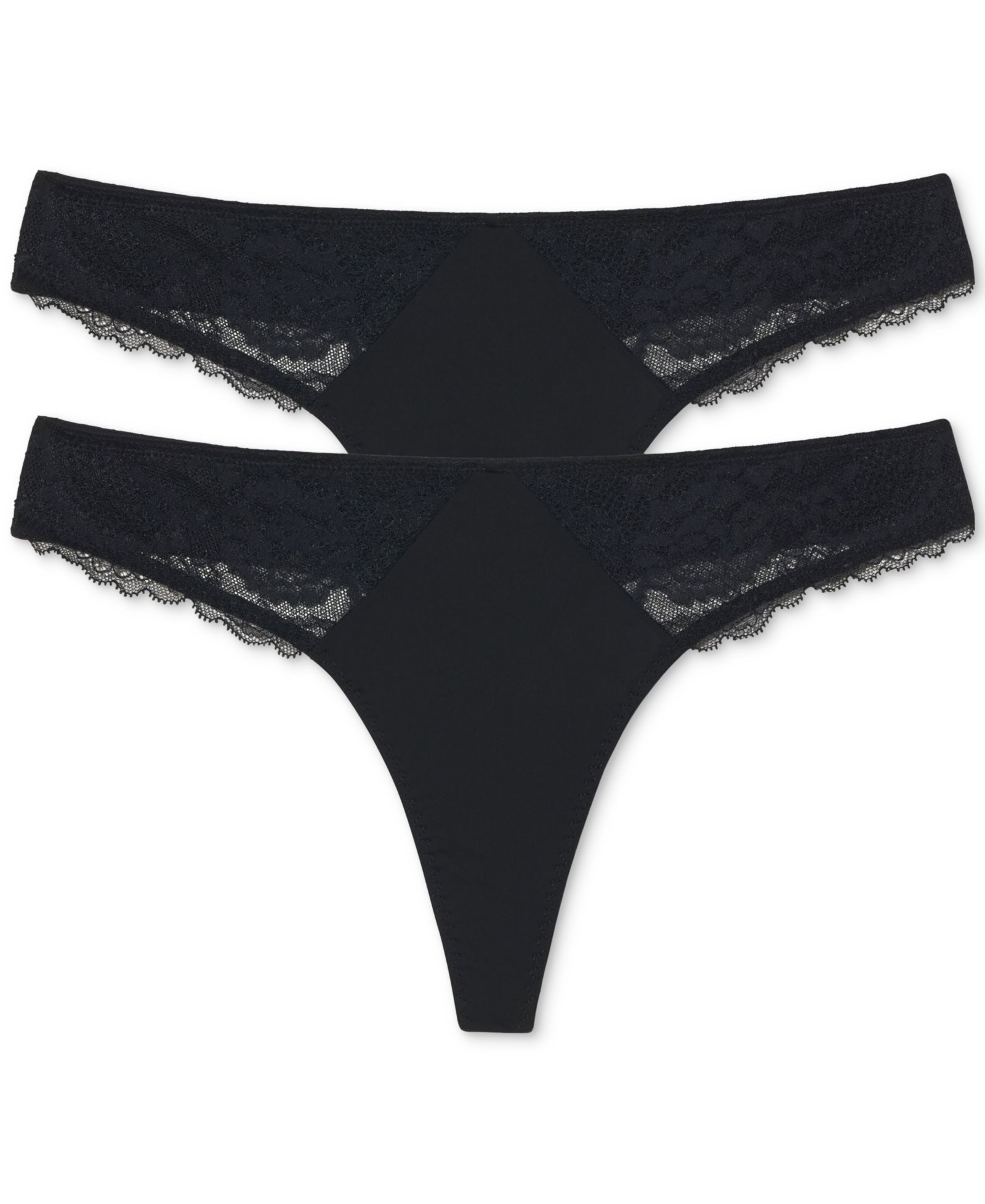 Женский Skarlett Blue Minx No-Show Comfortable Lace Thong 2 Pack