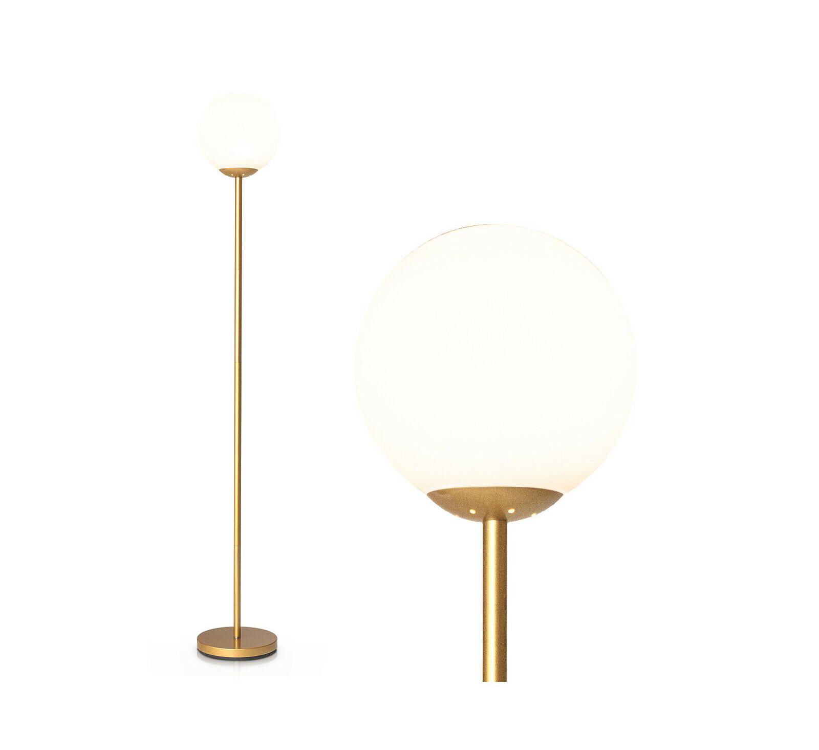 Glass Globe LED Floor Lamp with Clear Glass Lampshade