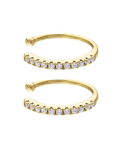 BEN ONI Pave Cubic Zirconia Ear Cuffs в 14k Gold over Sterling Silver