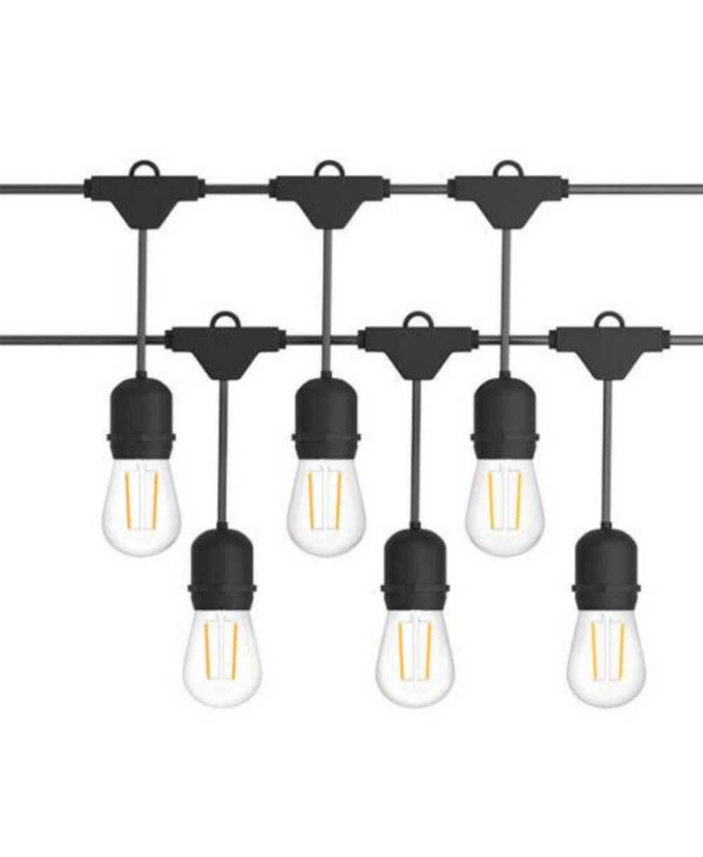 2 Pieces 48 Ft LED Outdoor Waterproof Commercial String Lights Bulbs
