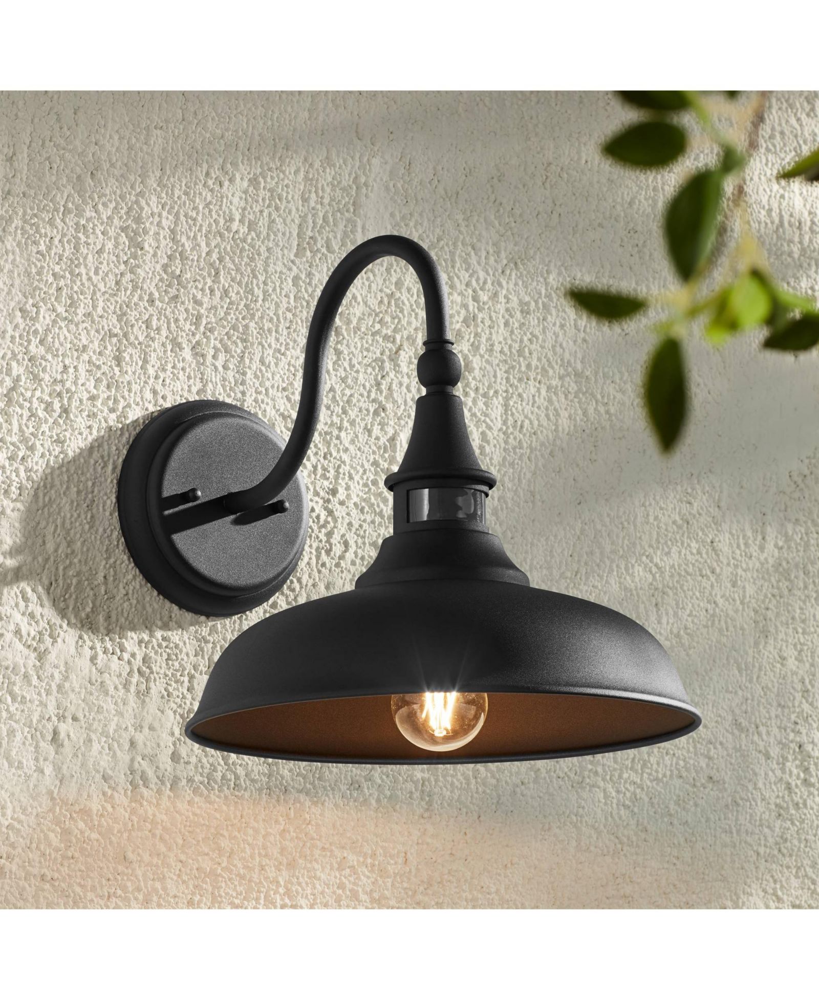 John Timberland Dusk To Dawn Motion Sensor Dark Sky 12 1/2" Gough Rustic Industrial Farmhouse Outdoor Barn Light Fixture