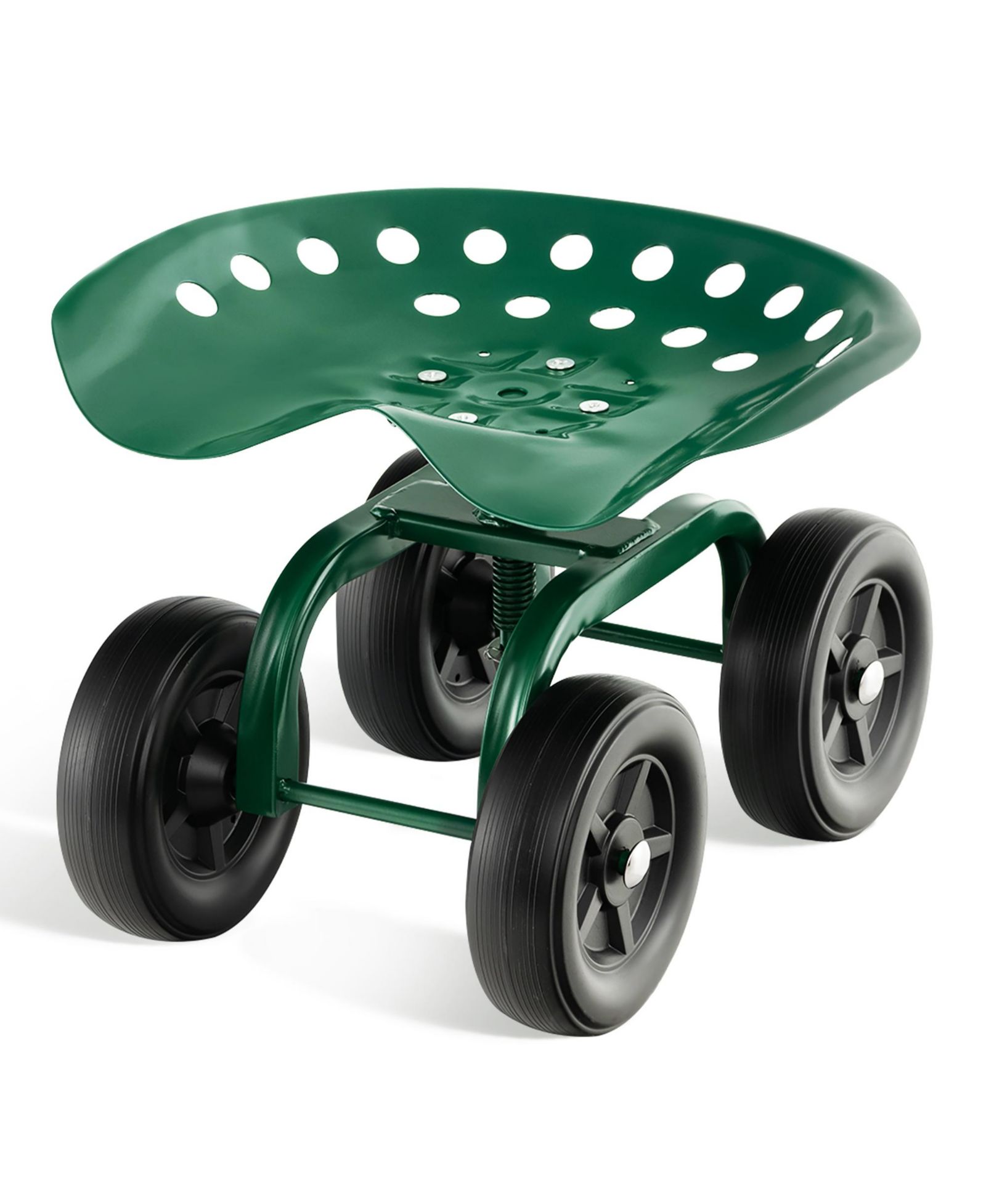 Costway Rolling Garden Cart Heavy Duty Workseat with 360degree(s) Swivel Seat & Adjustable Height
