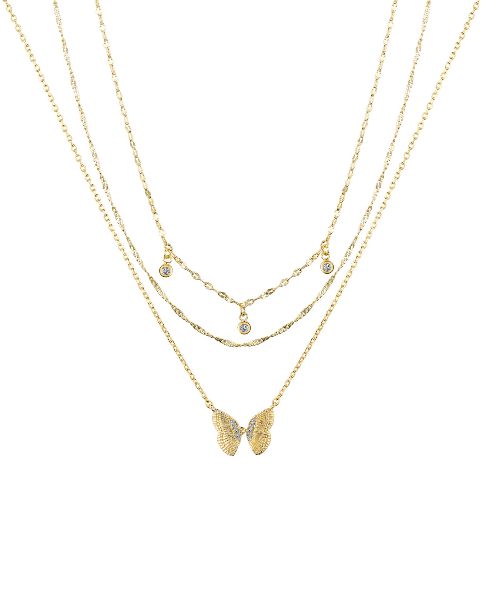 Unwritten Cubic Zirconia Butterfly Necklace Set