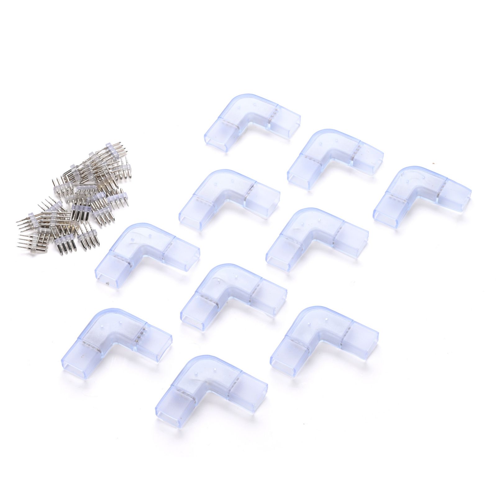 DELight 10 Pieces 4 Wire Splice Connector L Shape for DELight Multi-color(16) LED Neon Rope Light DSL003